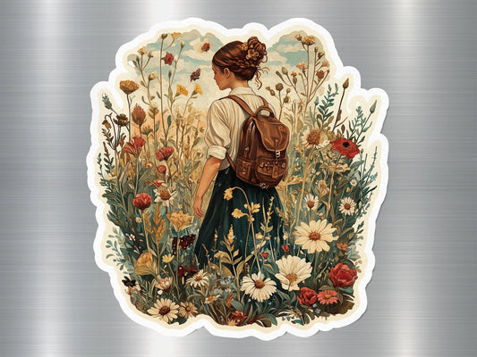 Vintage Flower Garden Illustration Magnet, Nature Inspired Art Magnet, Beautiful Floral Art Magnet for Home Decoration, Unique Kitchen