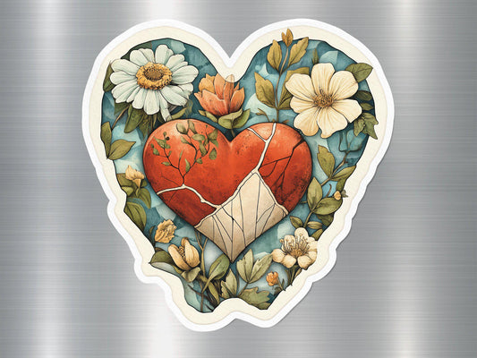 Heart Floral Fridge Magnet, Garden Flower Magnet, Romantic Heart Magnet, Botanic Art Magnet, Unique Heart Decoration Magnet